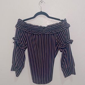 Collective Concepts off the shoulder Patriot blouse